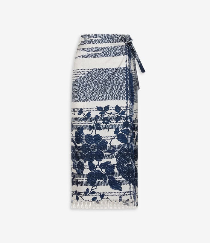 Pierre Louis Mascia ALOE Wrap Skirt Silk RAMPICANTE BLU ALOESGO12830SE518397101