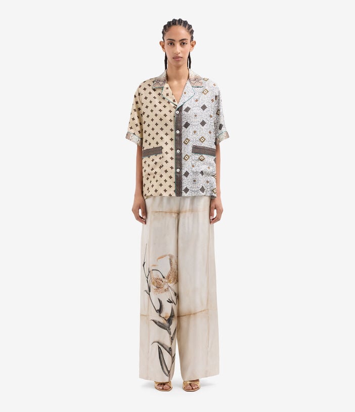 Pierre Louis Mascia ALOE Shortsleeve Shirt Silk SABBIA ALOESCMC11927SE518125101