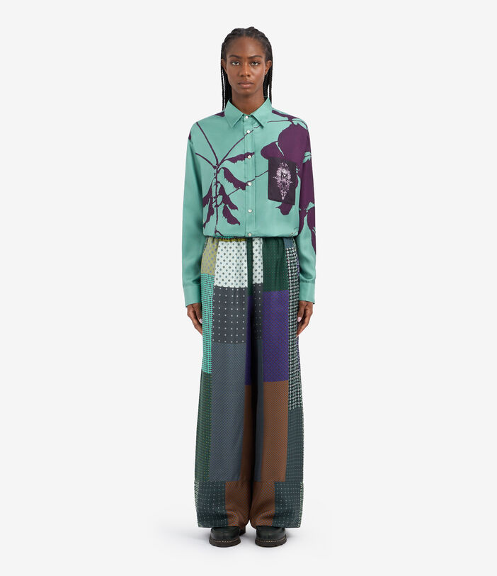 Pierre Louis Mascia CIALDA Palazzo Trousers Silk Multicolor CIALDASPT10766SE513293101