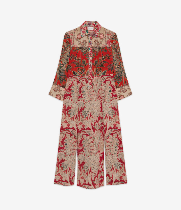 Pierre Louis Mascia TRAPEZIO Shirt Dress Silk SPICE RED TRAPEZIOSAB12434SE515053101