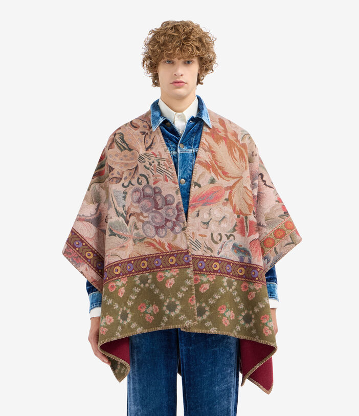 Pierre Louis Mascia PANCAKE Poncho Cape Wool Multicolor PANCAKESGAPH006WO516616101