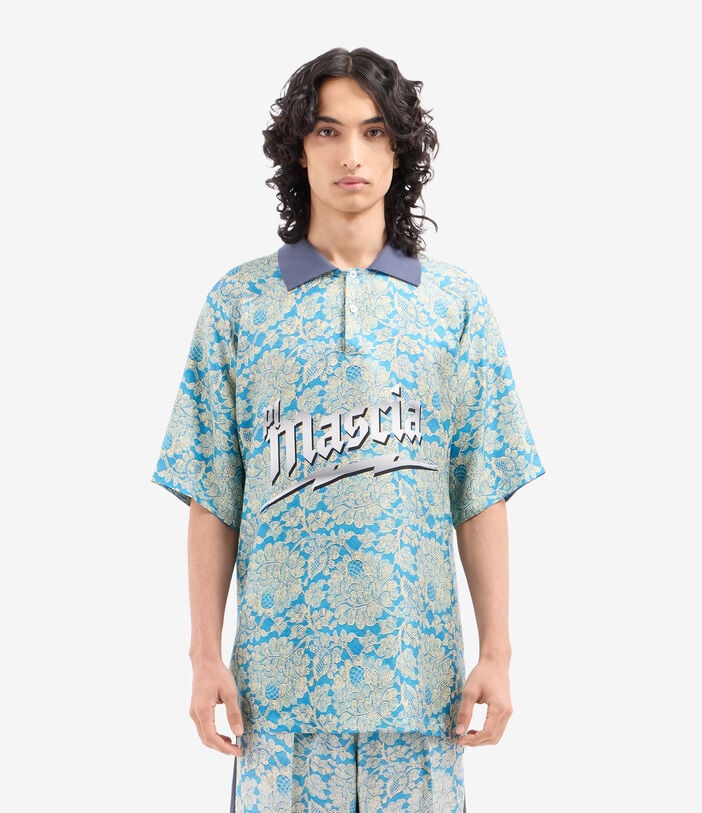 Pierre Louis Mascia ALOE Polo Shirt Silk AZZURRO ALOESPO12563SE518275101