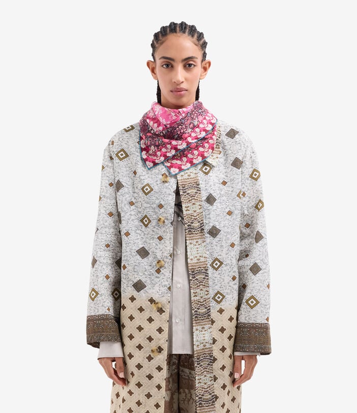 Pierre Louis Mascia ALOEUW Bandana Scarf Silk 67x67 ROSA DAMASCO ALOEUWSW067X067MSE517531101