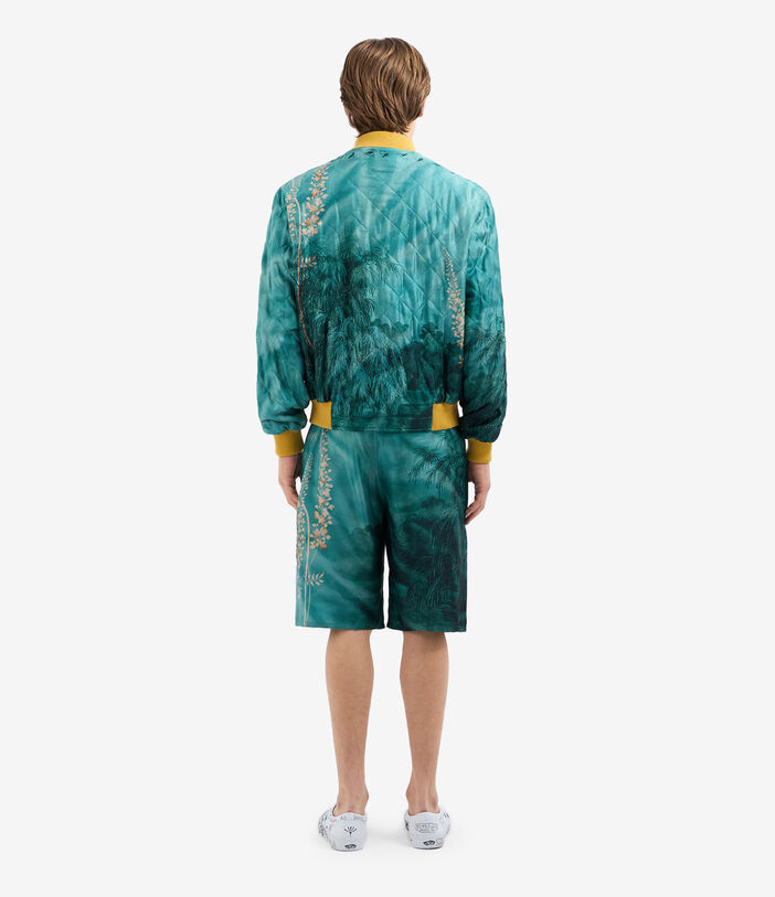 Pierre Louis Mascia ALOADAZ Bomber Jacket Silk AQUAMARINE - ECRU ALOADAZBM11172SE514933101