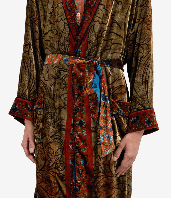 Pierre Louis Mascia KANPUR Dressing Gown Viscose Silk OLIVE KANPUR2SVT11668L124VI513135101