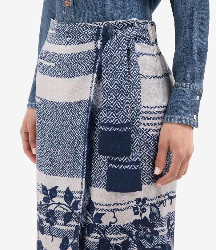 Pierre Louis Mascia ALOE Wrap Skirt Silk RAMPICANTE BLU ALOESGO12830SE518397101