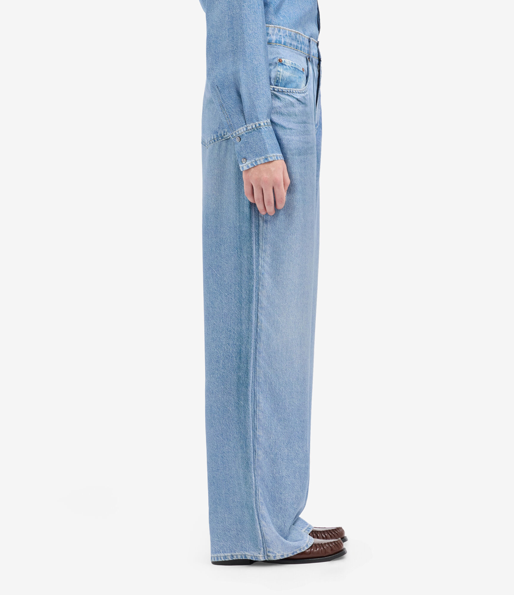 美品ですSoor Ploom Tippi pinfore Light denim ALOE Trousers Silk Faux-Denim in DENIM | Pierre-Louis Mascia®