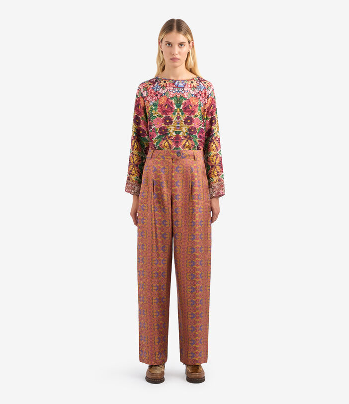 Pierre Louis Mascia CIALDA Trousers Silk Multicolor CIALDASPT12108SE139353101