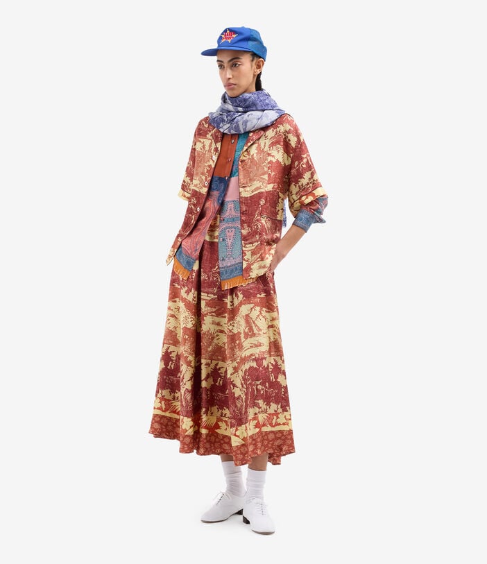 Pierre Louis Mascia ALOE A-line Skirt Silk BAROCCO ALOESGO12353SE518136101