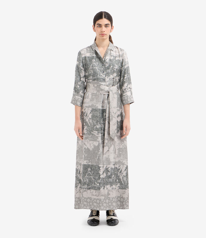 Pierre Louis Mascia ALOEGUM Shirt Dress Silk CENERE ALOEGUMSAB11899SE516037104