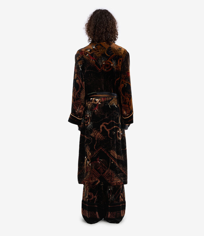 Pierre Louis Mascia KANPUR Dressing Gown Viscose Silk BLACK TEA KANPUR2SVT11668L124VI513134101