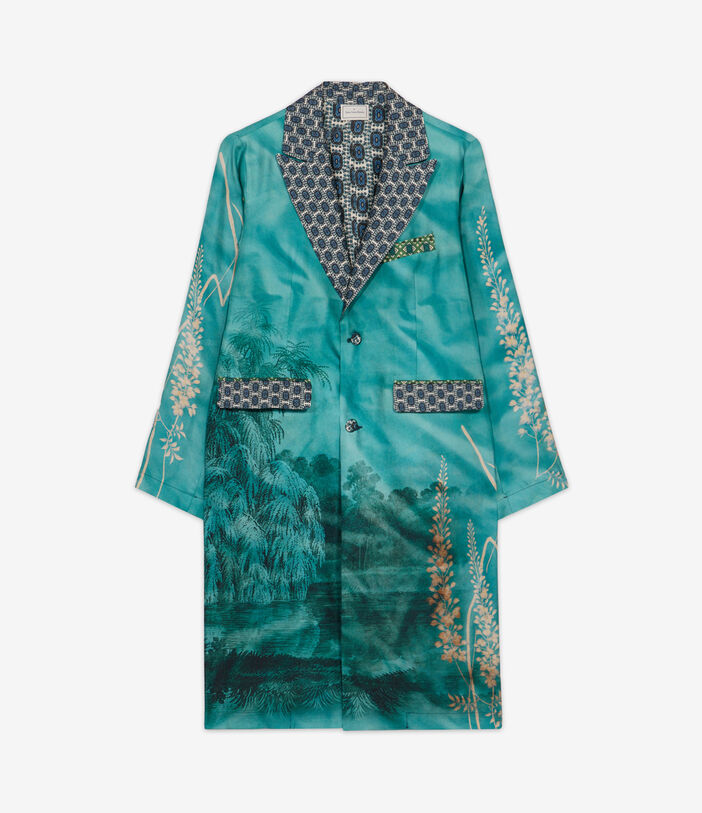 Pierre Louis Mascia ALOE Coat Silk AQUAMARINE ALOESCPT12107SE515545101