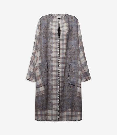 Pierre Louis Mascia PANCAKE Kimono Wool PLAID CHIARO PANCAKESGAKM12254WO516583101
