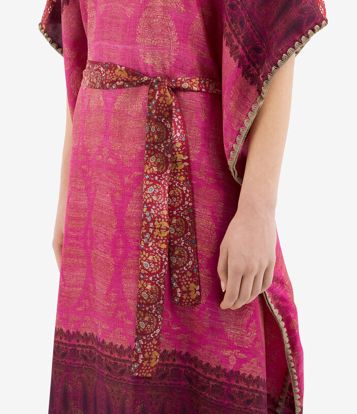Pierre Louis Mascia ALOE Kaftan Coat Silk FUCHSIA ALOESKL12428SE515006101