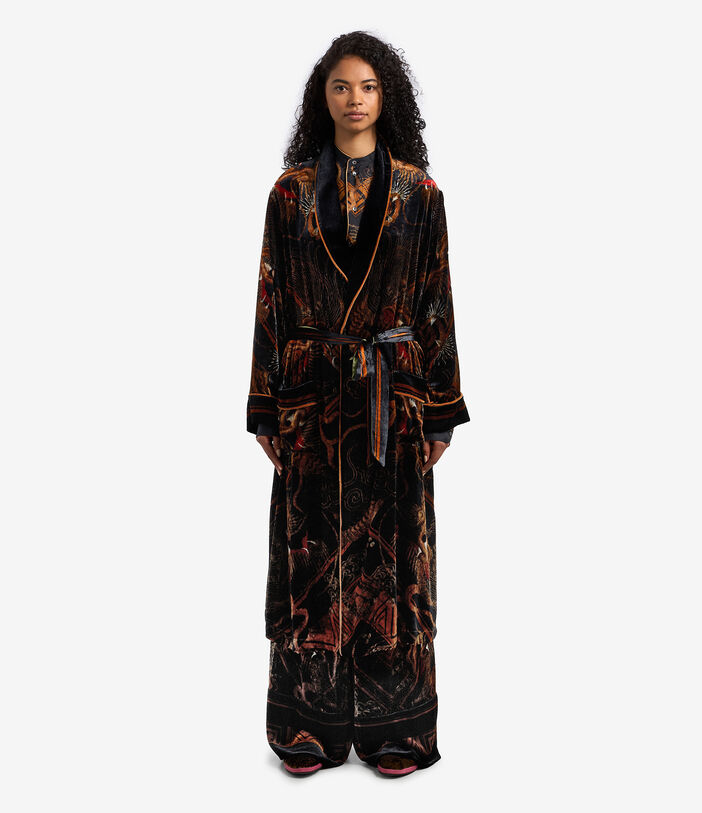 Pierre Louis Mascia KANPUR Dressing Gown Viscose Silk BLACK TEA KANPUR2SVT11668L124VI513134101
