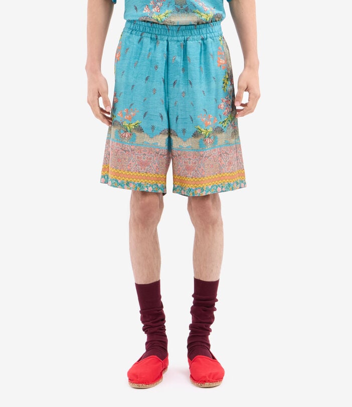 Pierre Louis Mascia ALOE Shorts Silk CELESTE ALOESPN11765SE518013101