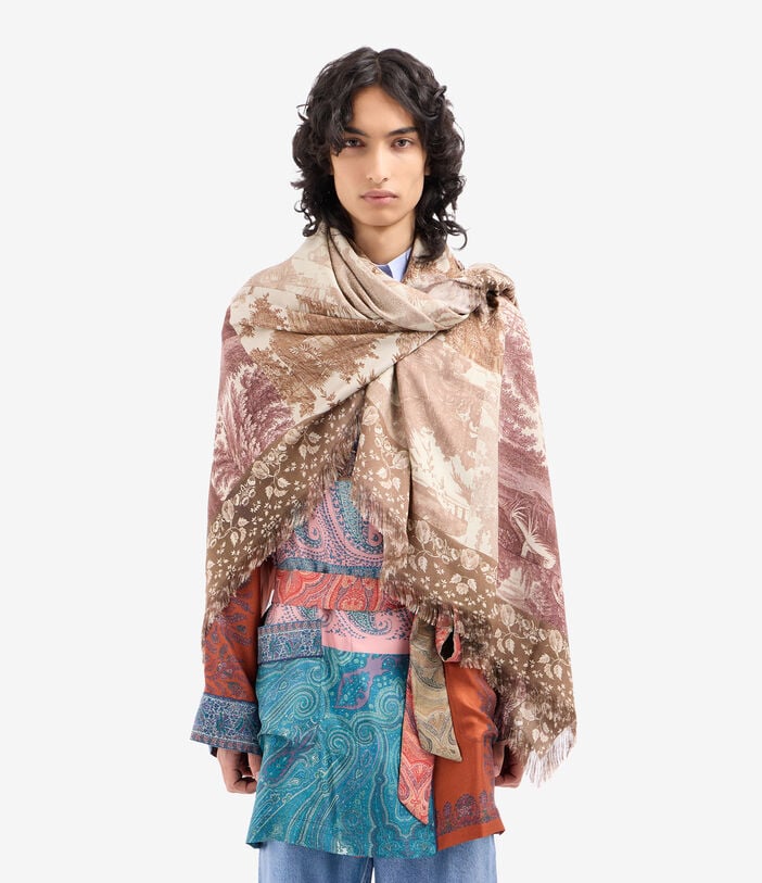 Pierre Louis Mascia ALOEUW Shawl Scarf Silk 135x195 TERRA CIPRIATA ALOEUWSW135X195S4SE514452107