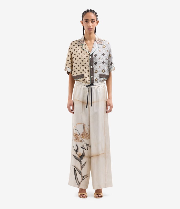 Pierre Louis Mascia ALOE Palazzo Trousers Silk BAMBÙ ALOESPT11094SE518052101