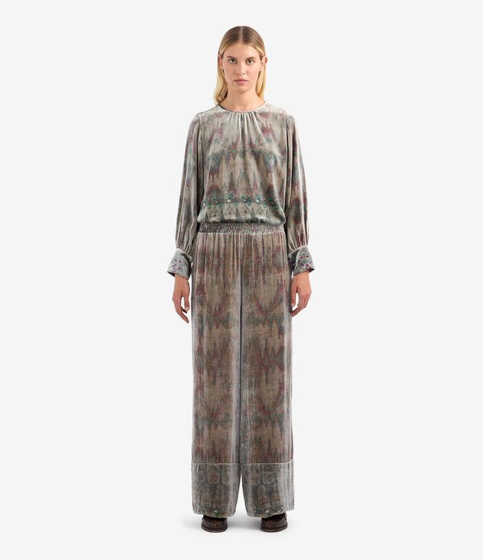 Pierre Louis Mascia KANPUR Palazzo Trousers Viscose Silk Multicolor KANPURSVPT11665VI513544101