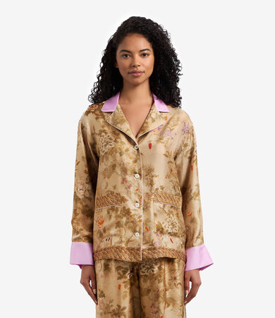 ALOE Longsleeve Shirt Silk in BEIGE | Pierre-Louis Mascia®