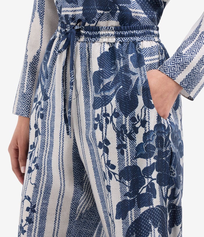 Pierre Louis Mascia ALOE Trousers Silk RAMPICANTE BLU ALOESPT10959SE517908101