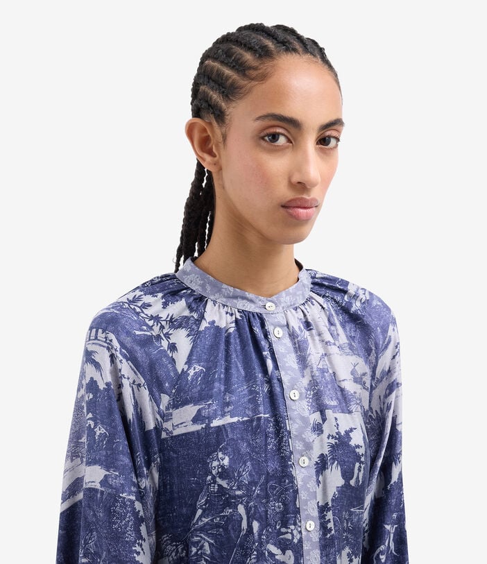 Pierre Louis Mascia ALOE Shirt Dress Silk INDACO ALOESAB11524SE518012102