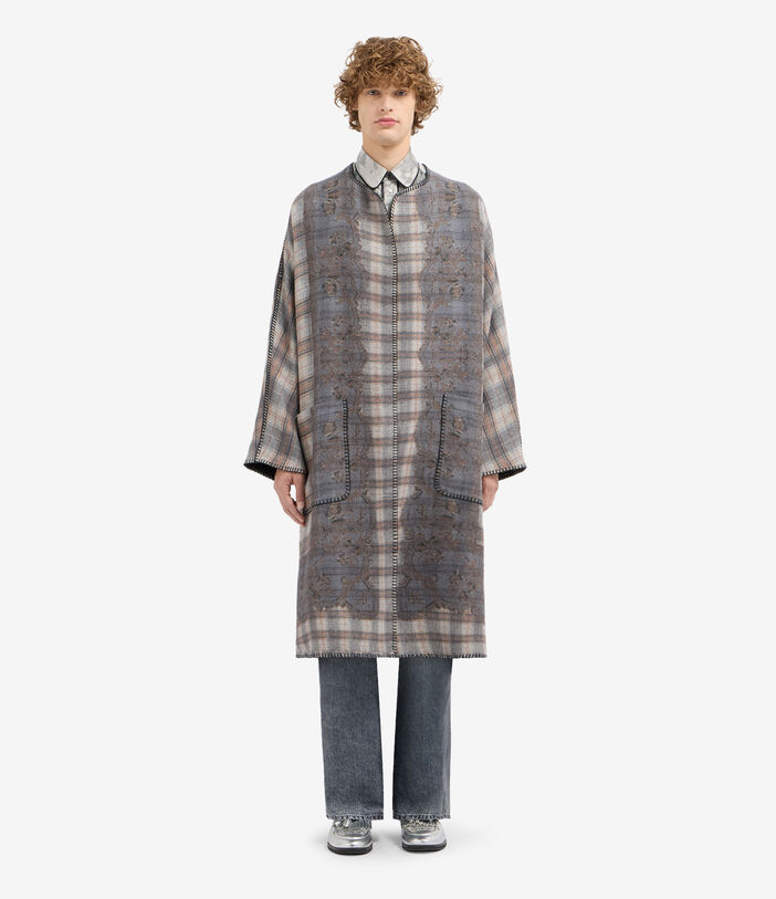 Pierre Louis Mascia PANCAKE Kimono Wool PLAID CHIARO PANCAKESGAKM12254WO516583101