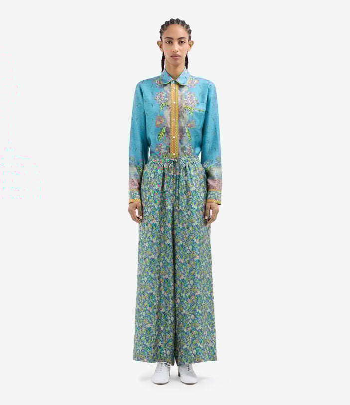 Pierre Louis Mascia ALOE Palazzo Trousers Silk LAGUNA ALOESPT11094SE147092101