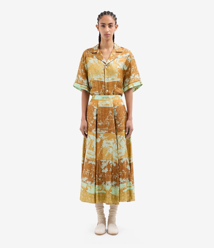 Pierre Louis Mascia ALOE A-line Skirt Silk CARAMELLO ALOESGO12353SE518136103