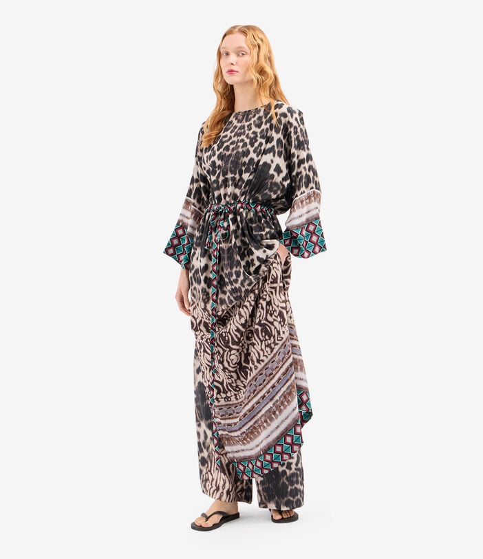 Pierre Louis Mascia TETRIS Belted Kaftan Dress Silk TRAMA SELVATICA TETRISSVAB12178SE518103101