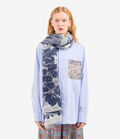 Pierre Louis Mascia HAWNBCI Shawl Scarf Cotton Silk 135x190 RAMPICANTE BLU HAWNBCISW135X190PCO517303101