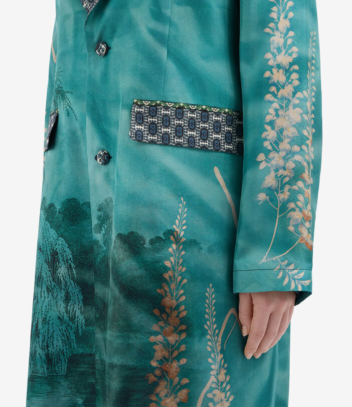 Pierre Louis Mascia ALOE Coat Silk AQUAMARINE ALOESCPT12107SE515545101