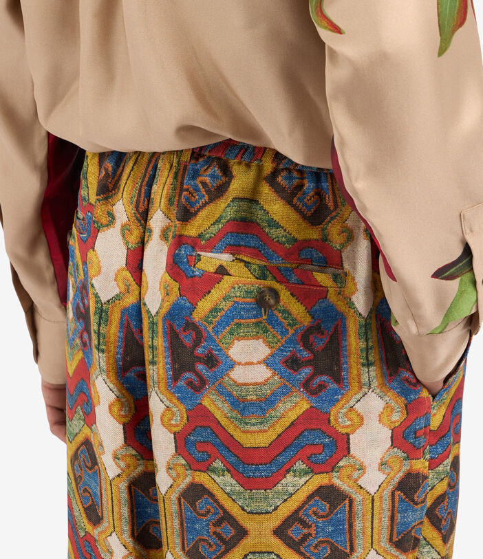 Pierre Louis Mascia FANCY Trousers Silk Multicolor FANCY2SPT10955SE140130101