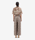 Pierre Louis Mascia ALOE Palazzo Trousers Silk GEOMETRIE BRONZEE ALOESPT11094SE146802101