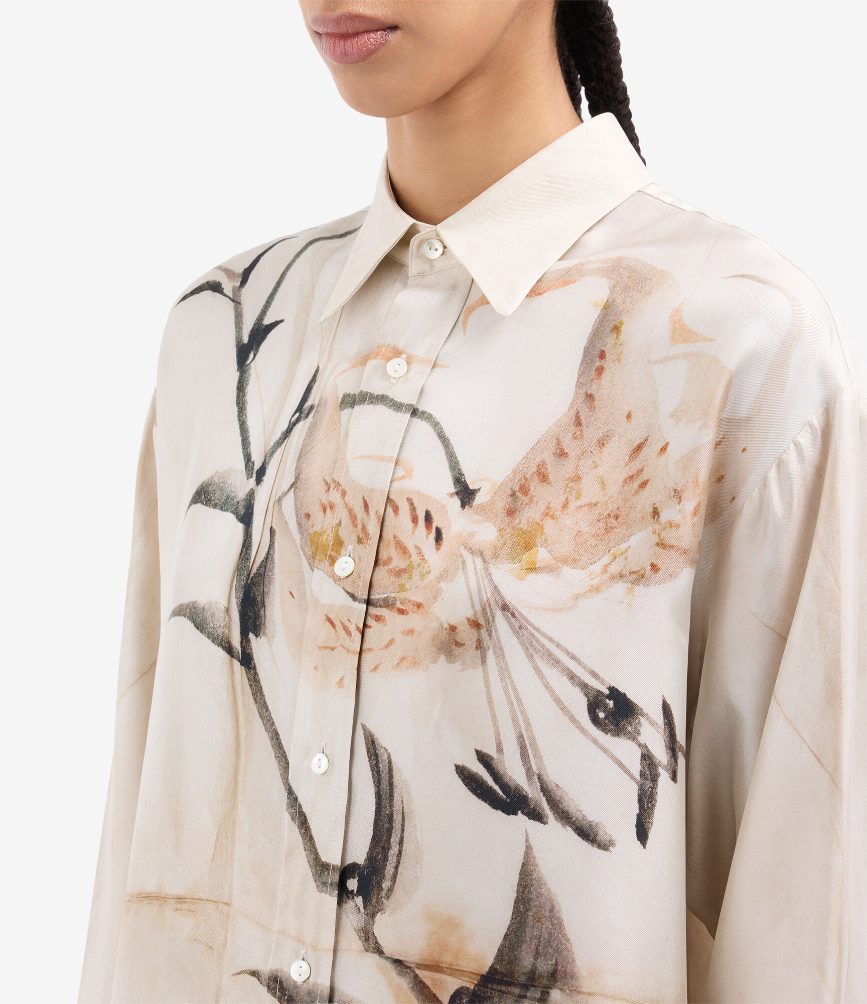 ALOE Longsleeve Shirt Silk in BAMBÙ | Pierre-Louis Mascia®