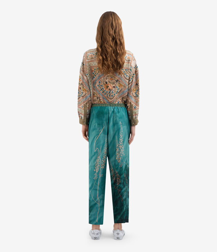 Pierre Louis Mascia ALOE Trousers Silk AQUAMARINE ALOESPT10959SE514841101