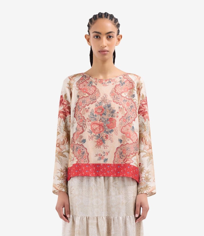 Pierre Louis Mascia ALOE Longsleeve Shirt Silk FIORI D’ARGILLA ALOESCML10061SE518058101