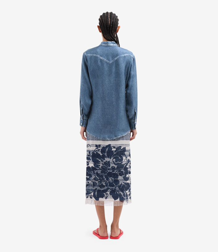 Pierre Louis Mascia ALOE Longsleeve Shirt Silk Faux-Denim DARK DENIM ALOESCML12657SE516081101