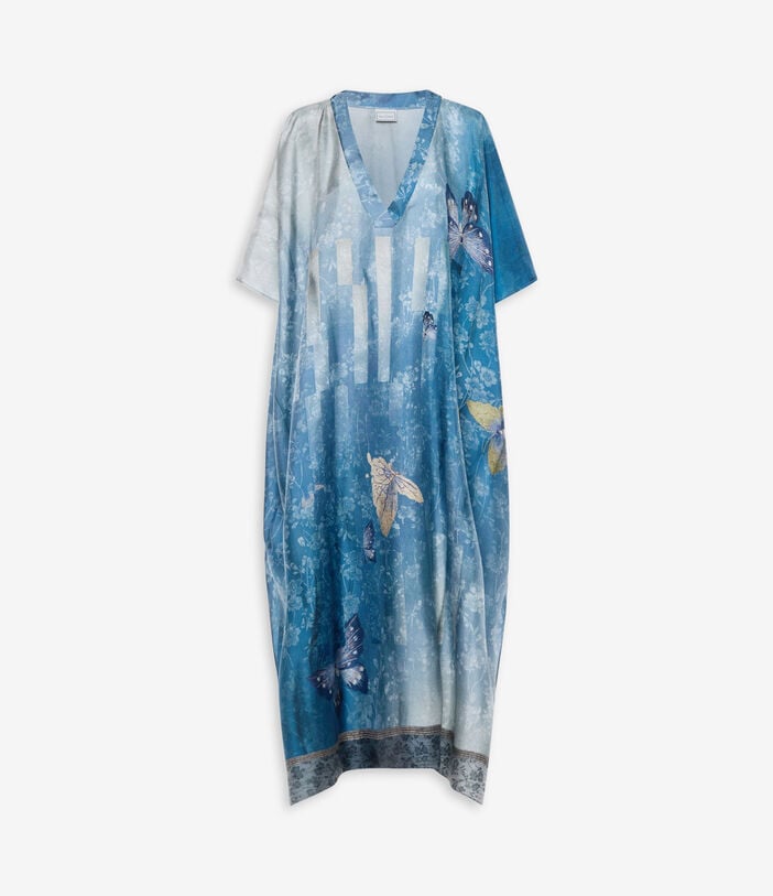 Pierre Louis Mascia ALOE Kaftan Coat Silk CIELO VELATO ALOESKL10062L200SE518025101