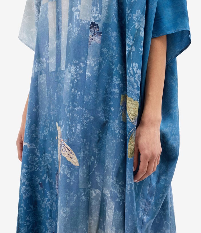 Pierre Louis Mascia ALOE Kaftan Coat Silk CIELO VELATO ALOESKL10062L200SE518025101