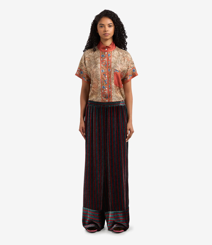 Pierre Louis Mascia KANADA Palazzo Trousers Viscose Silk Multicolor KANADAPT11665VI122478101