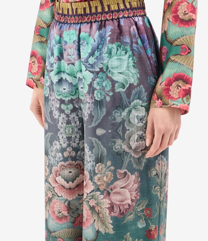 Pierre Louis Mascia ALOE Palazzo Trousers Silk PEONIA ALOESPT12450SE517991101
