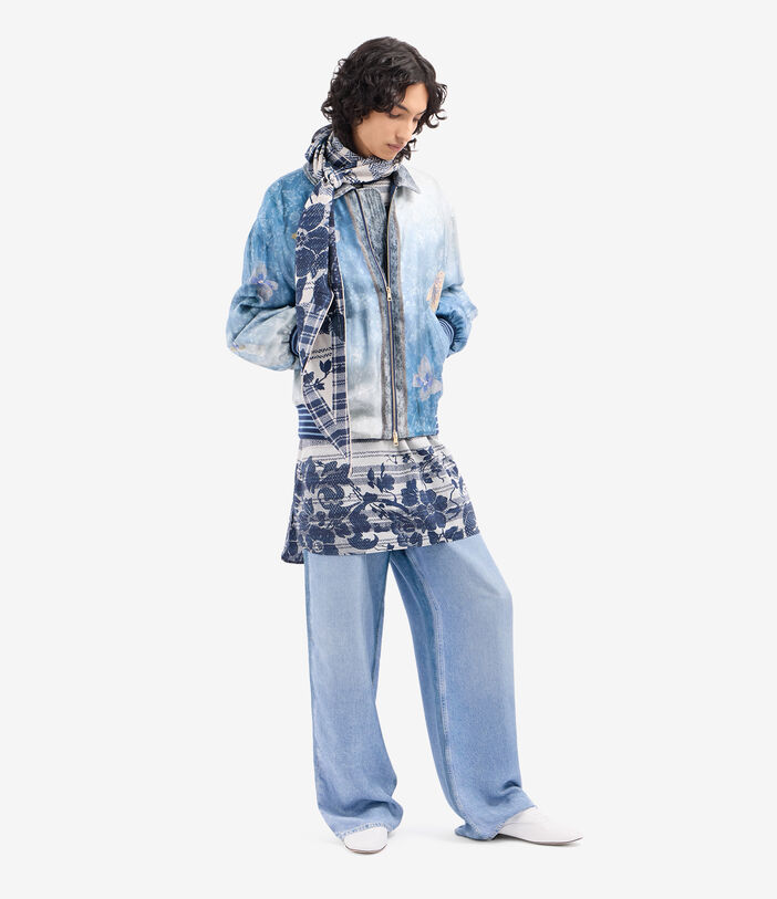 Pierre Louis Mascia ALODOX Bomber Jacket Silk CIELO VELATO ALODOXBM12819SE518199101