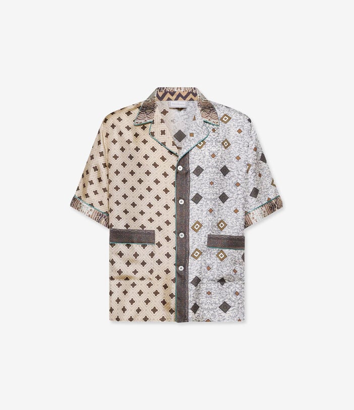 Pierre Louis Mascia ALOE Shortsleeve Shirt Silk SABBIA ALOESCMC11927SE518125101