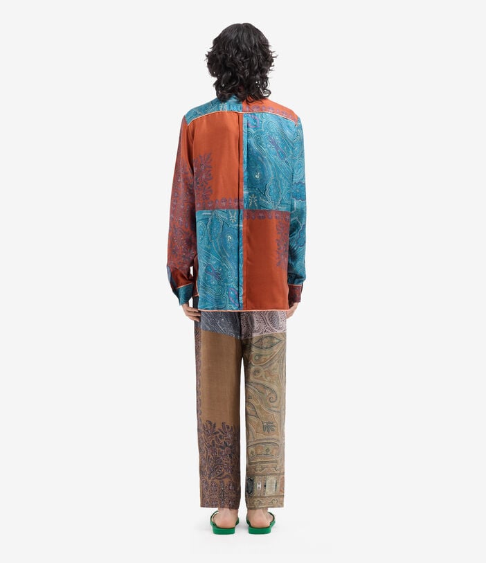 Pierre Louis Mascia ALOE Longsleeve Shirt Silk TERRACOTTA - INDACO ALOESCML10642SE517874101