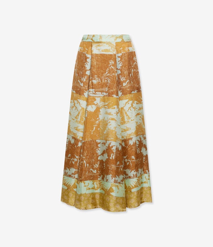 Pierre Louis Mascia ALOE A-line Skirt Silk CARAMELLO ALOESGO12353SE518136103