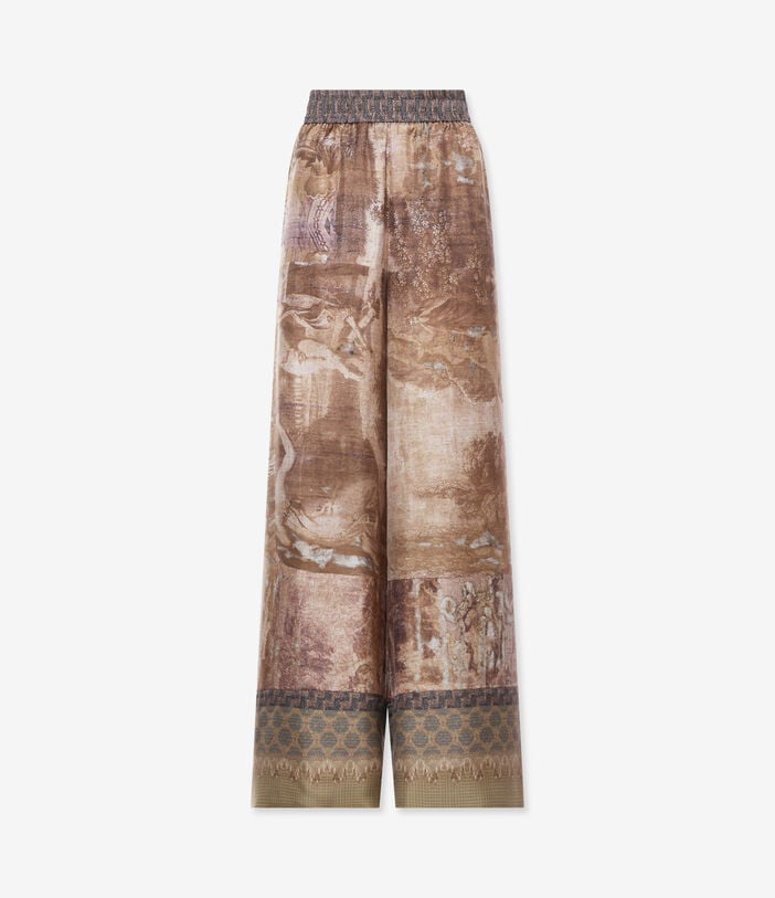 Pierre Louis Mascia ALOE Palazzo Trousers Silk LITOGRAFIA TERRACOTTA ALOESPT12450SE517992101