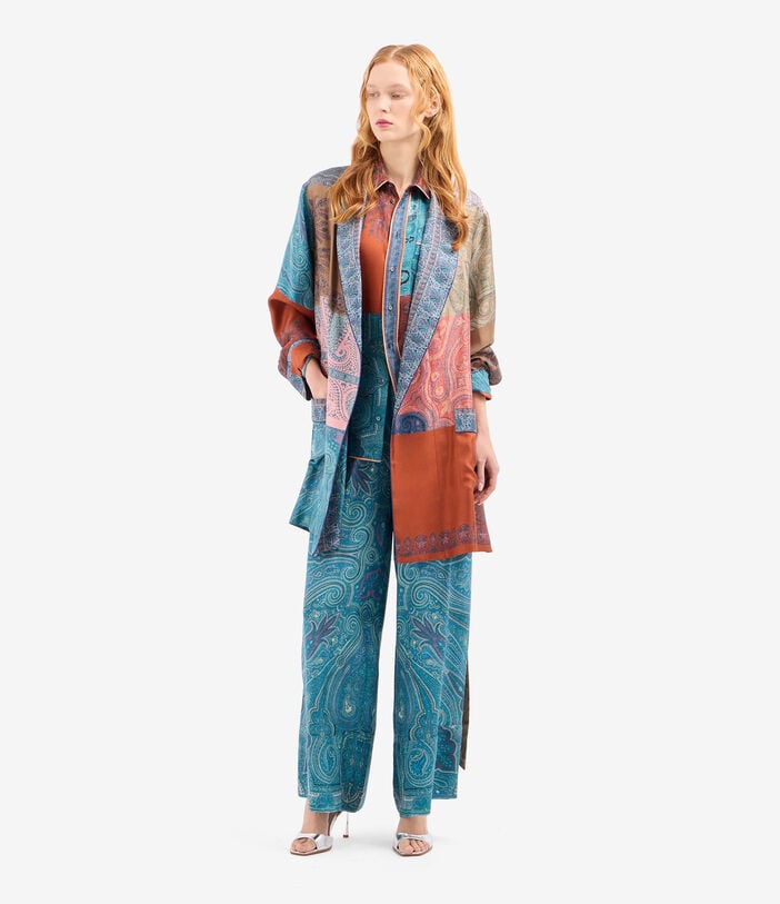 Pierre Louis Mascia TETRIS Palazzo Trousers Silk AZZURRO ASTRALE TETRISSVPT12450SE518107101