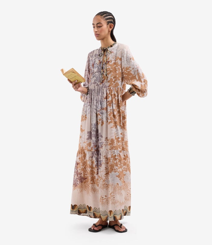 Pierre Louis Mascia TETRIS Kaftan Dress Silk LOTO BIANCO TETRISSVAB11941SE518225101