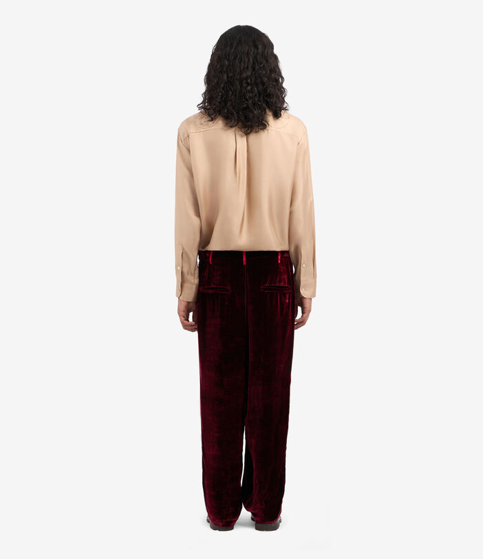 Pierre Louis Mascia KANPUR Trousers Viscose Silk BORDEAUX KANPURUPT12387VIBORDEAUX
